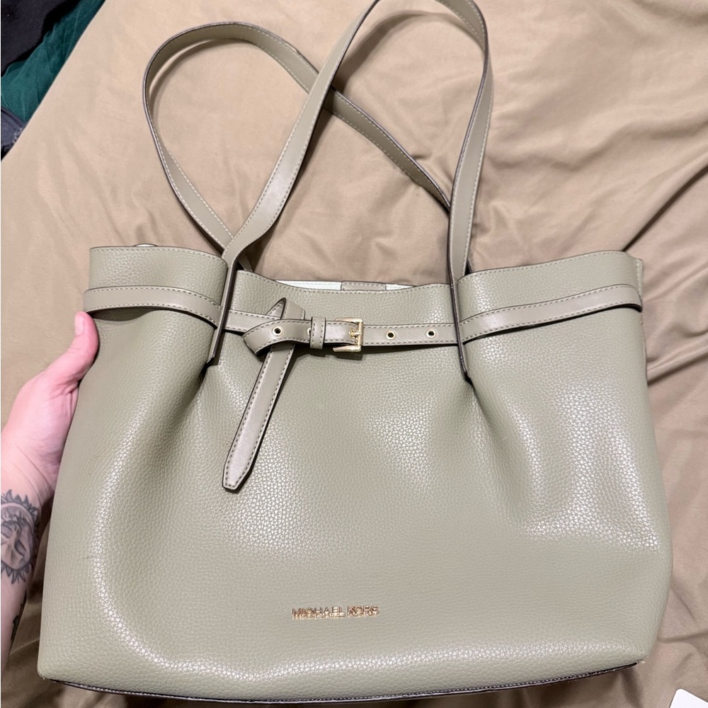 Michael Kors Sage Green Leather Tote